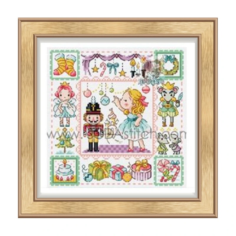 Cross Stitch Set 100% Cotton 11ct Printed Linen Decorative Picture, Soda Series Nutcracker Figure