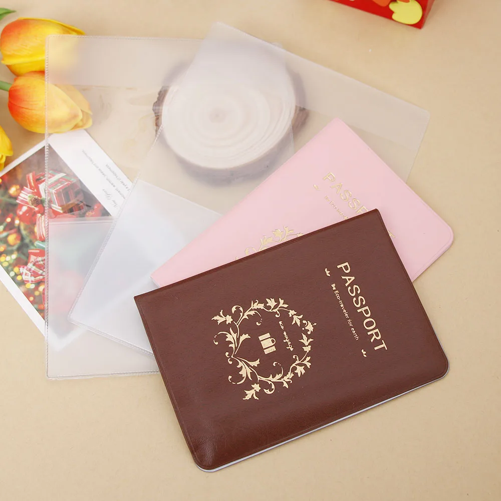 Airplane Pattern Passport Cover Protective Pu Leather Women Men Travel Credit Card Id&Document Holder Protector