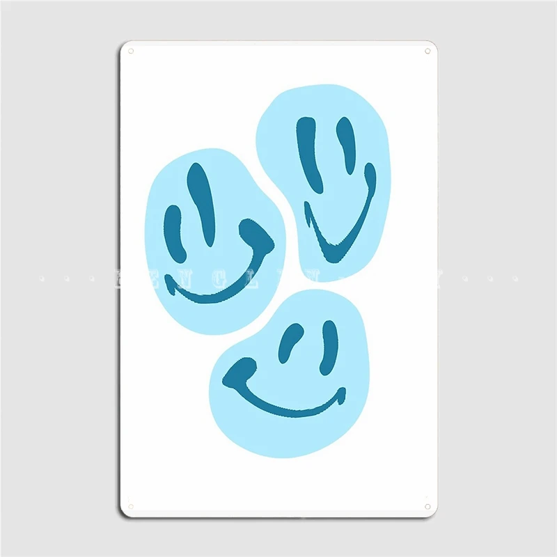 

Blue Smiles Poster Metal Plaque Club Bar Classic Wall Plaque Cinema Kitchen Tin Sign Posters