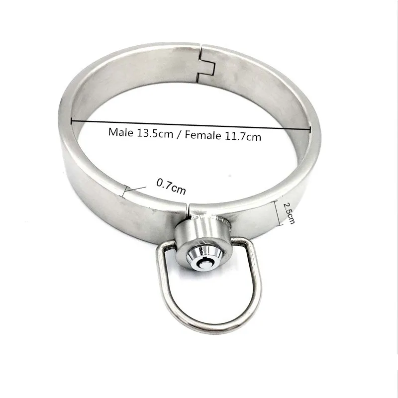 BDSM Toys 304 Stainless Steel Collar Metal Neck Restraints Sex Slave Role Play Necklace Lockable For Women Fetish Bondage