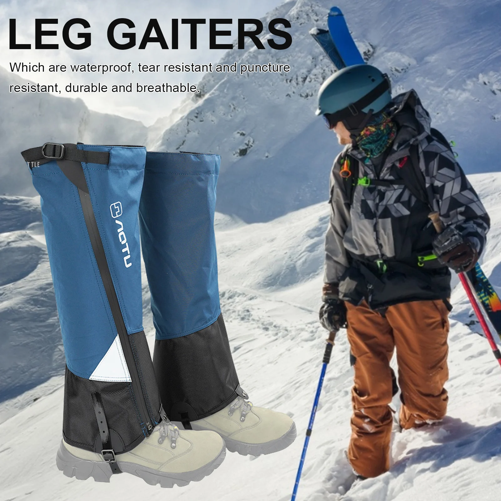 1 Pair Leg Gaiters Waterproof Hiking Trekking Gaiters Camping Hiking Climbing Skiing Shoes Cover Snow Boot Legs Protection Guard