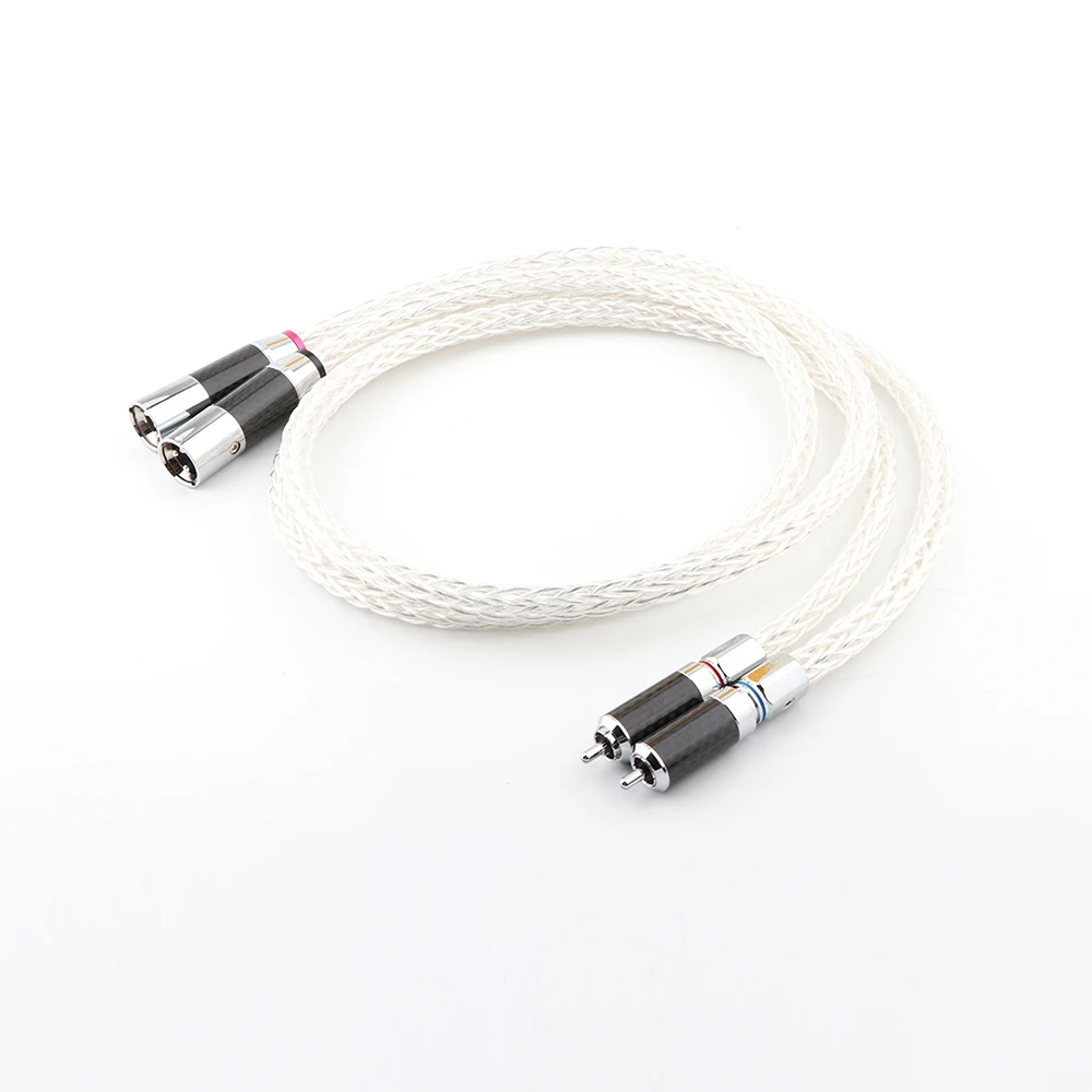 

Pair 6AG OCC Silver Plated XLR Audio Cable Balance Cable RCA Male TO XLR Male Female Connector Audio Cable 6AG Twist Cable