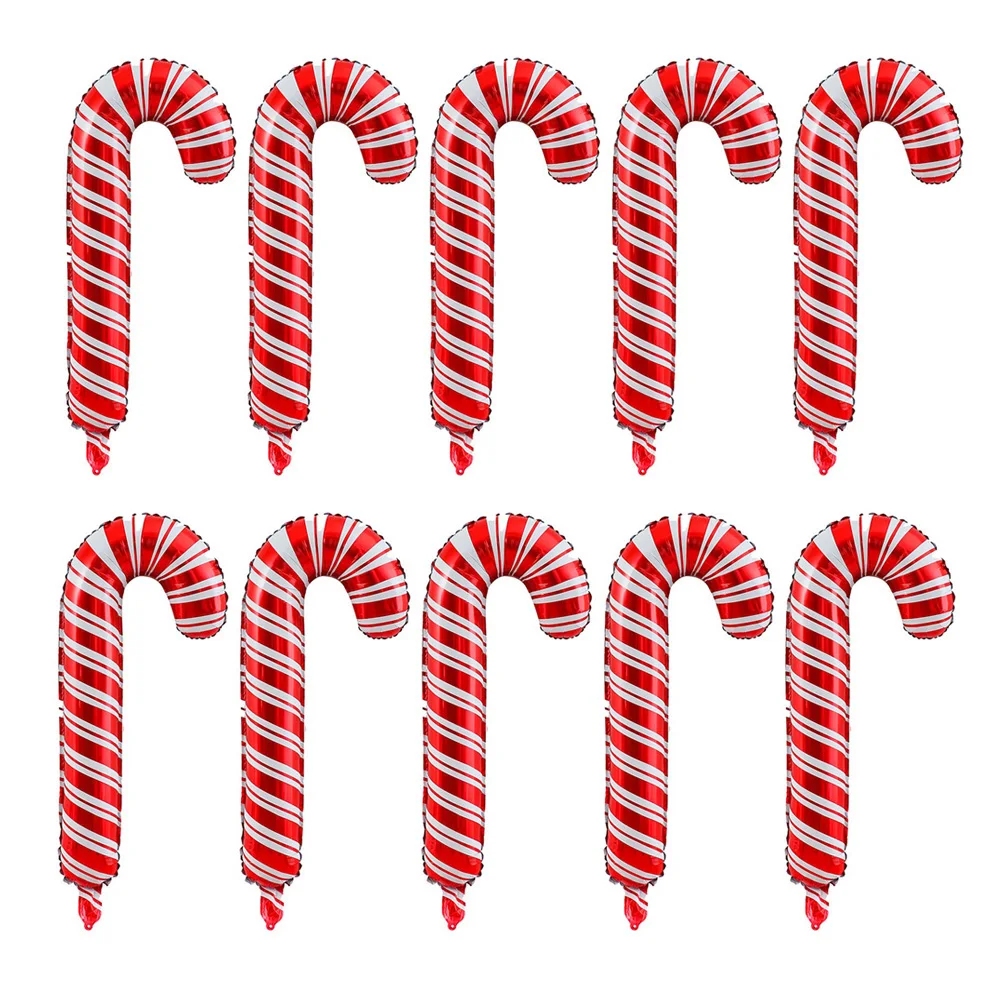 5/10Pcs Christmas Party Balloons Large Size Mini Candy Cane Foil Balloon Christmas Candy Round Globos for Christmas Decorations