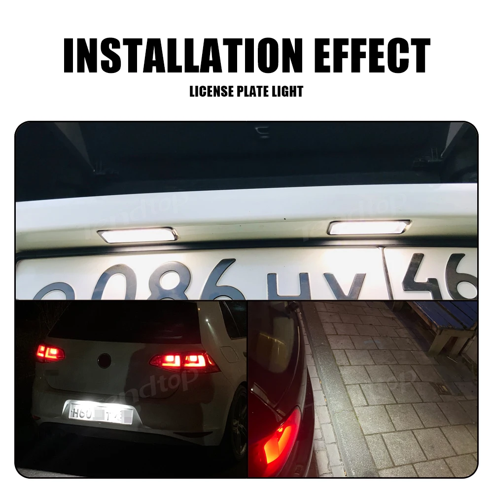 Para Volkswagen MK5 GTI MK6 MK7 Golf 5 Golf 6 Golf 7 Lâmpada LED Xenon Canbus Luz de Placa de Licença Branca Acessórios para Carro