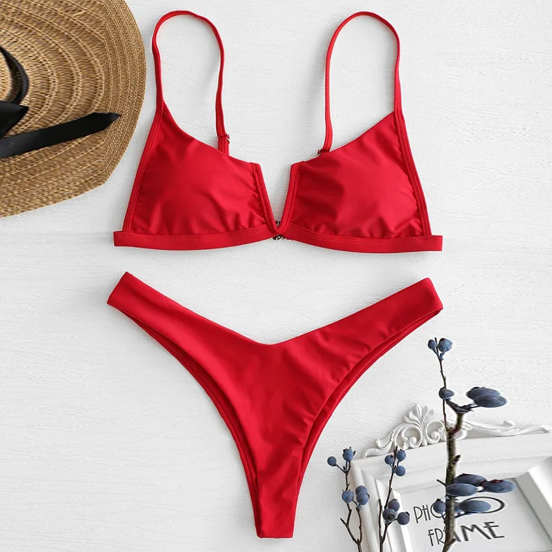 Sexy Bandeau Bikinis New V Neck Bikini Swimsuits Push Up Swimwear Female Brazilian Bikini Set Bathing Suits Biquini Swim Suit