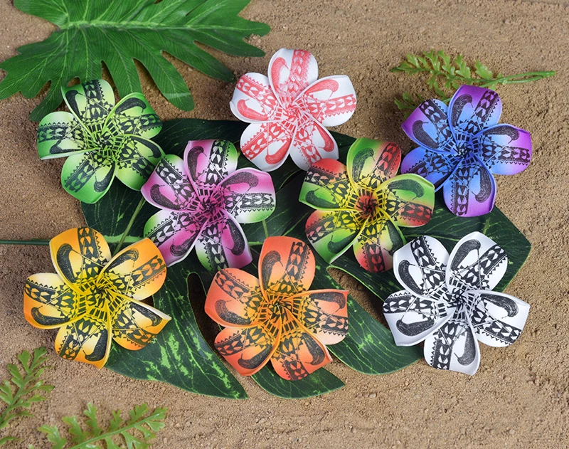 

MIXED COLORS Free Shipping 80pcs/lot F1183 9CM Foam Tiare Hair Pick Hair Accessories Hawaii Tropical Flower Headwear Wholesales