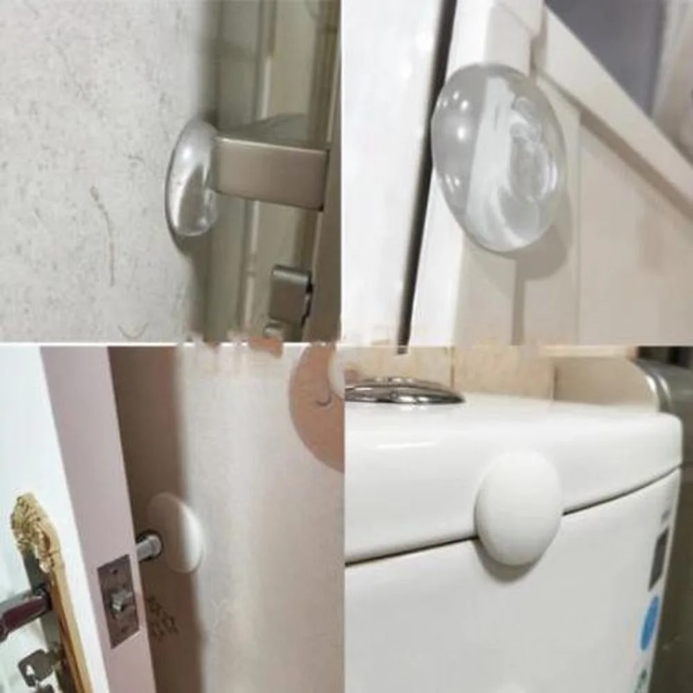 6Pcs Wall Protector Door Handle Bumper Protective Plug Non-slip Stickers Self-adhesive Round Bumper Door Stop Muffler