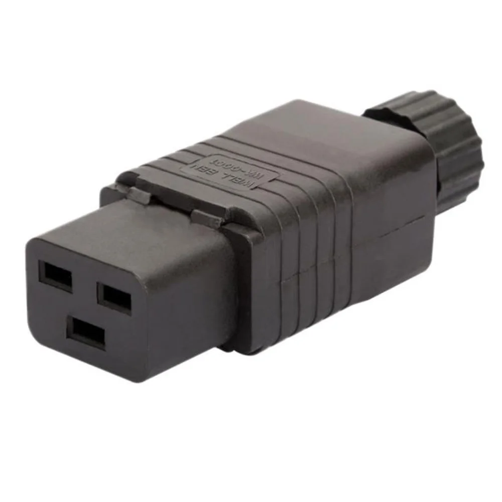 Straight Elbow Black Copper 16A 250V IEC320-C19 C20 male female assembled wiring power plug socket PDU UPS chassis server plug