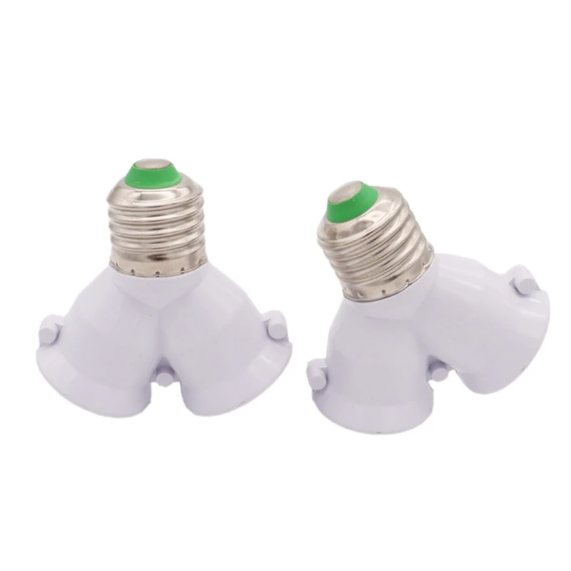 

50Pcs E27 2 In 1 LED Bulb Socket Base Double Halogen Light Lamp Adapter Converter Plug Holder Copper Contact Adapter