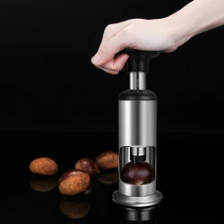 304 Stainless Steel Chestnut Cutter Tool with Labor-saving Automatic Spring, Nut Shell Peeler Nut Opener Chestnut Opener