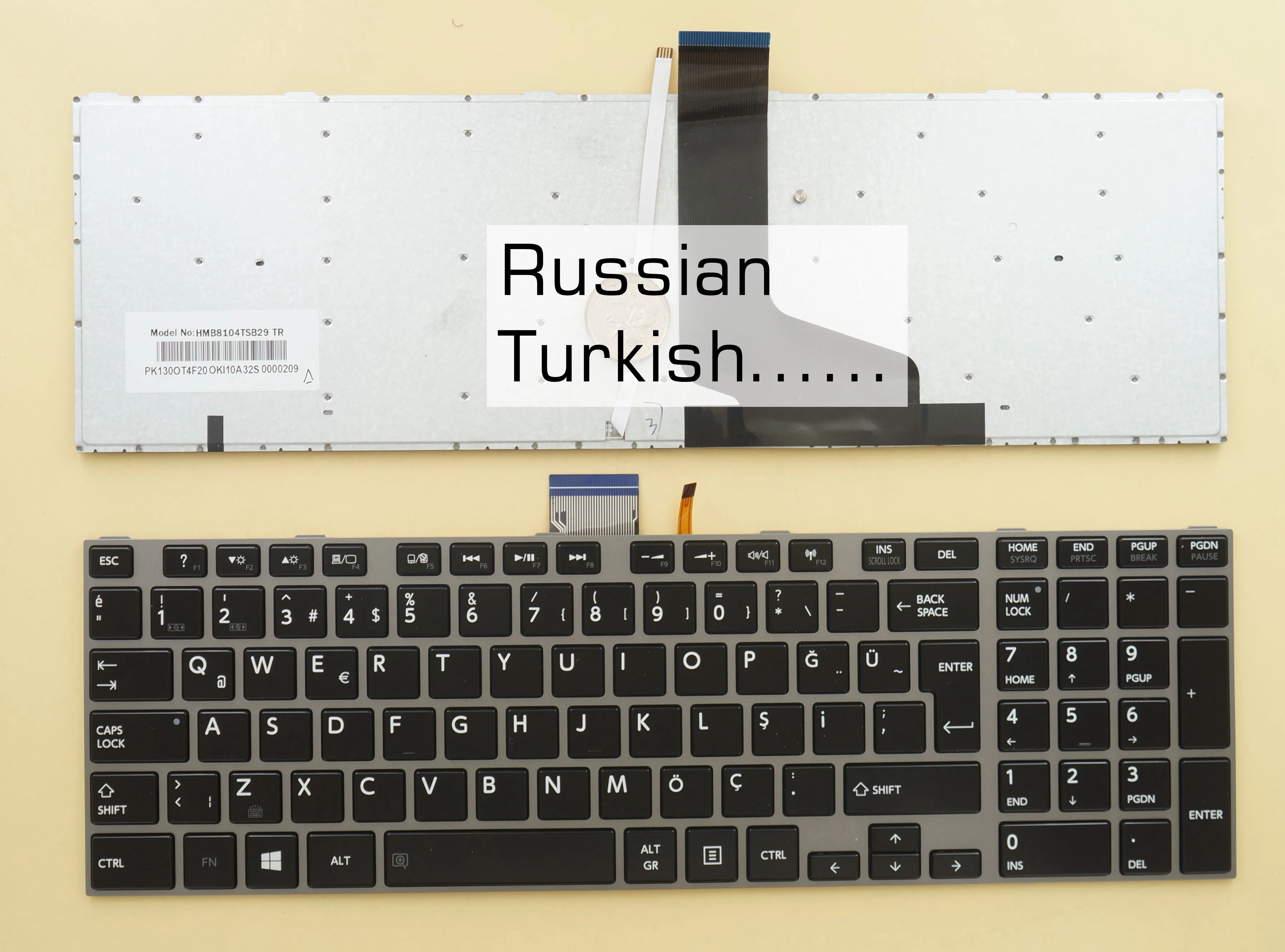 Russian Turkish German Keyboard For Toshiba Satellite P850 P850D P855 P855D P870 P870D P875 P875D Qosmio X870 X875 White-Backlit