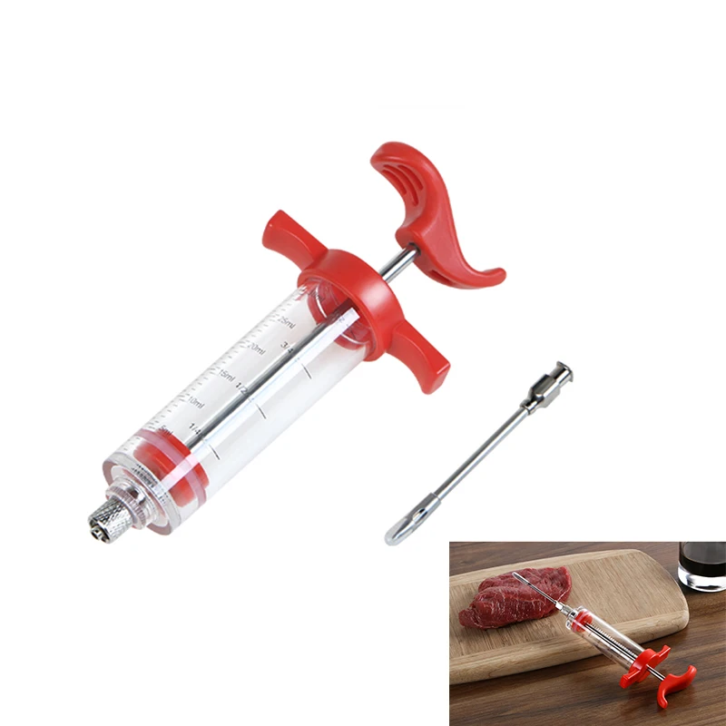 Spice Syringe Marinade Injector Turkey Chicken Meat Flavor Injector Stainless Steel Barbecue Cooking Accessories