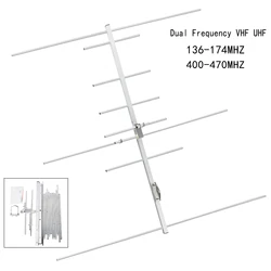 Antena Yagi de Radio Ham para walkie-talkie, Estación Base exterior VHF UHF 144/430MHz para Baofeng UV-5R 888S Yaesu, UV-82