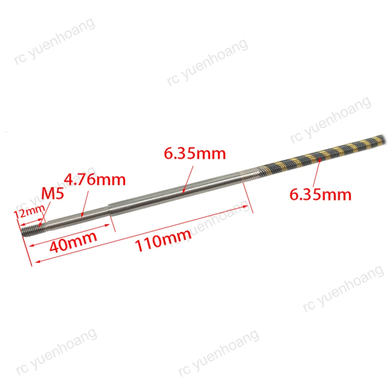 1PCS M5 Thread 6.35 to 4.76mm Integrated Flexible Shaft Flex Cable Length 700mm Positive Negative Transmission Axle for RC Boat