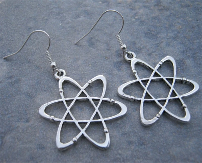 Atomic Whirl Earrings, Atom Earrings, Science Jewelry, Scientist Dangle Earrings, Symbol Earrings