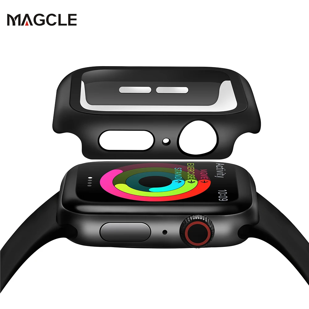 Защитный чехол из закаленного поликарбоната с полнослойным стеклом 360 для iWatch