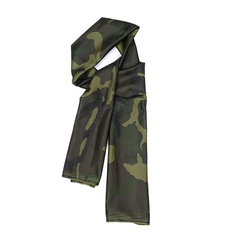 Outdoorové taktická camo ryba pletivo šála  závoj odstřelovač nákrčník unisex bandana krk pro kemping tramping hon