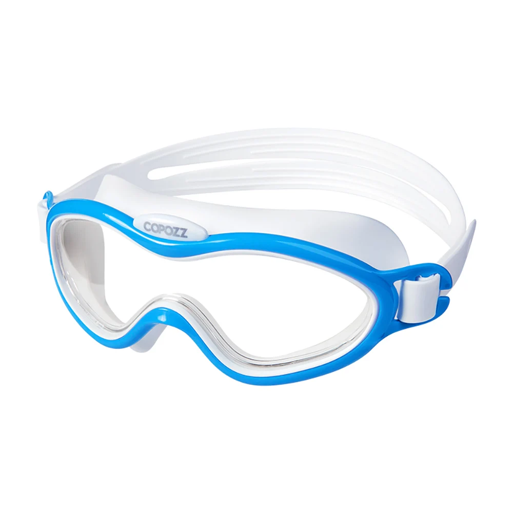 COPOZZ Kinder-Schwimmbrille, beschlagfrei, wasserdicht, für Kinder und Jugendliche, großer Rahmen, Schwimmbrille für Jungen und Mädchen, einteilige Schwimmbrille