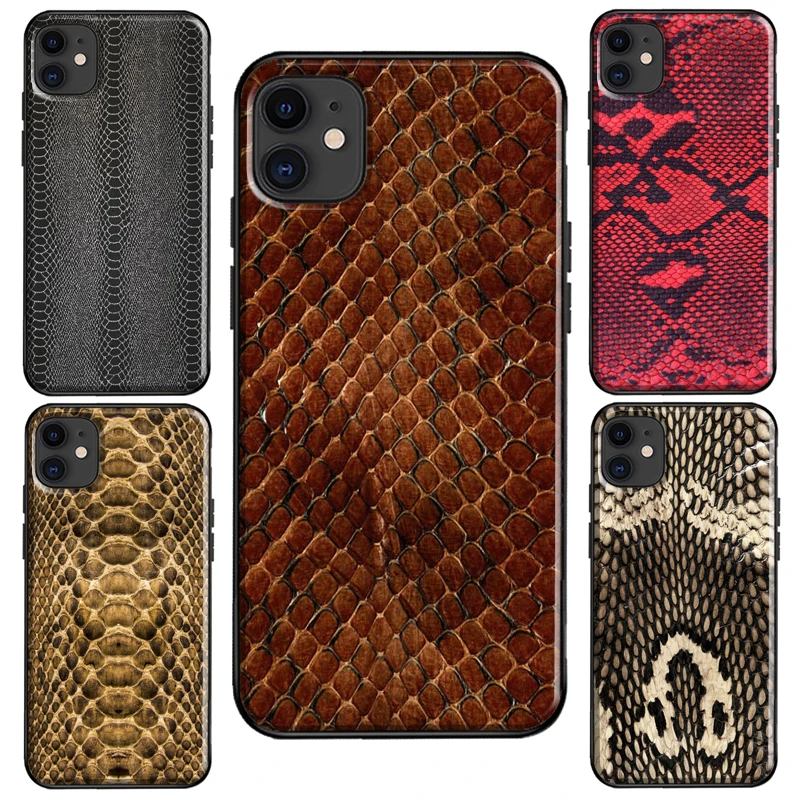 Cobra Python Snake Skin Case For iPhone 11 14 Pro Max XS X XR 7 8 Plus SE 2020 For iPhone 12 Pro Max 13 mini Coque