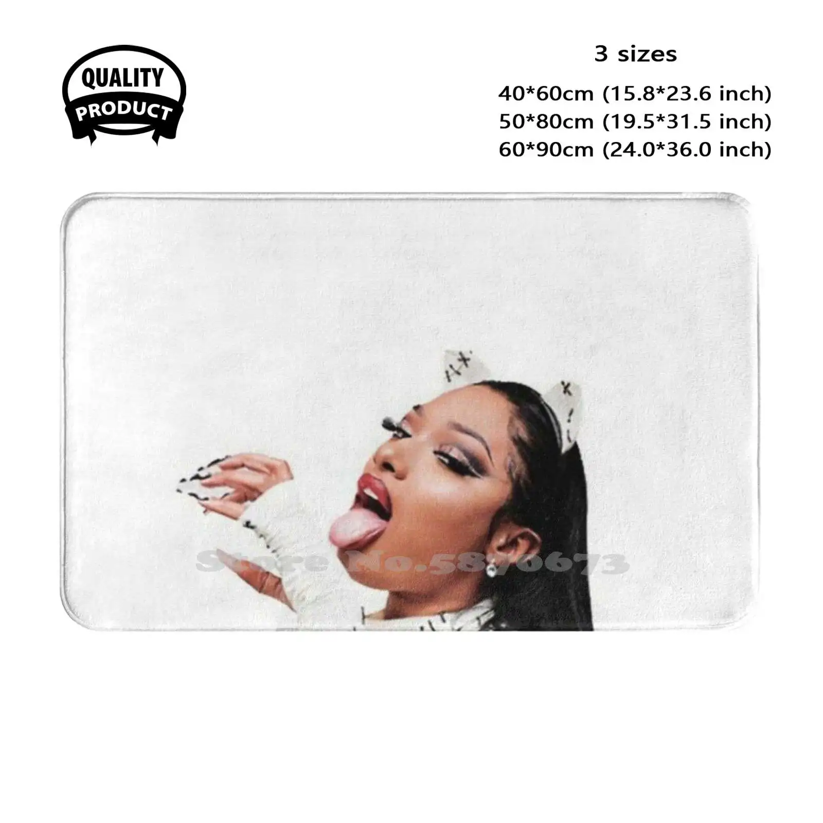 Three Stallion Soft Cushion Home Carpet Door Mat Car Rug Megan Three Stallion Cardi B Colorful Music Singer Rapper Mars Cool