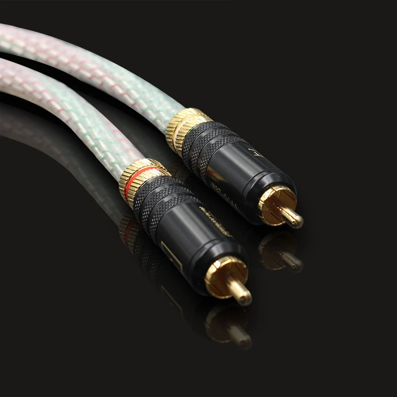 Pair Nordost Valhalla 7N silver plated audio RCA interconnect cable with WBT-0144  RCA plug connector