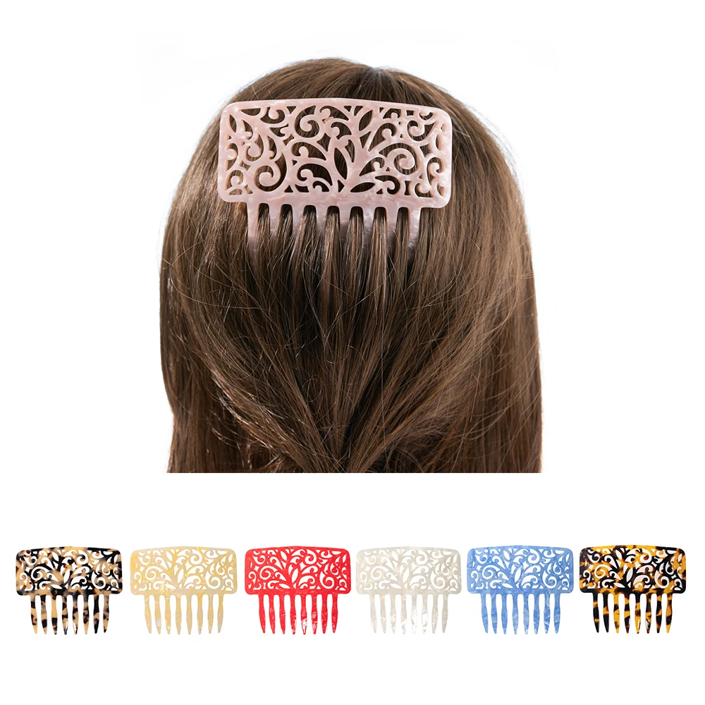 Peinetas Anchas Vintage, Accesorios para el Cabello de Acetato Colorido, Pinzas para el Cabello de Mujer con Diseño de Concha de Tortuga, Tocados para Bailarinas de Flamenco, Joyería
