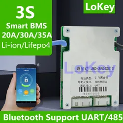 na z systemem BMS 3S 12V 20A 30A 35A litowo-jonowe baterie lipo lifepo4 balansująca BMS z komunikacją 485/UART i Bluetooth