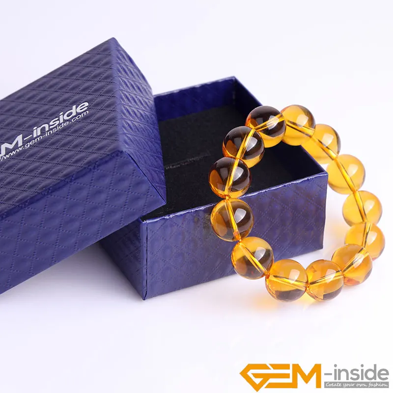 Yellow Citrines Bracelet Natural Stone DIY Jewelry Gift Lucky For Taurus Gemini And Virgo Adjustment