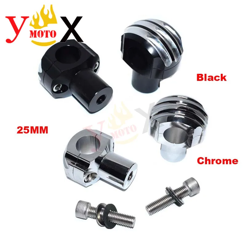 

25MM CNC Drag Handlebar Riser Clamp Adaptor Mounts For Harley Dyna Sportster Softail Custom Bobber Chopper Cruisers Cafe Racer