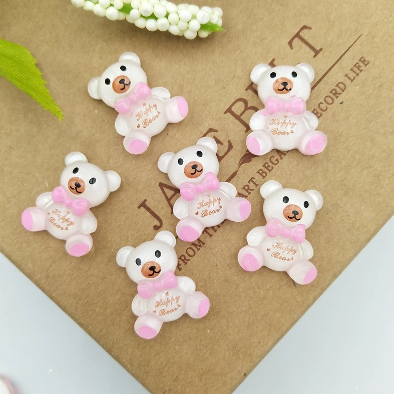 20 pcs/lot Cute Resin Cartoon Bear Flatback  Cabochon Scrapbook Phone DIY Decoration Art