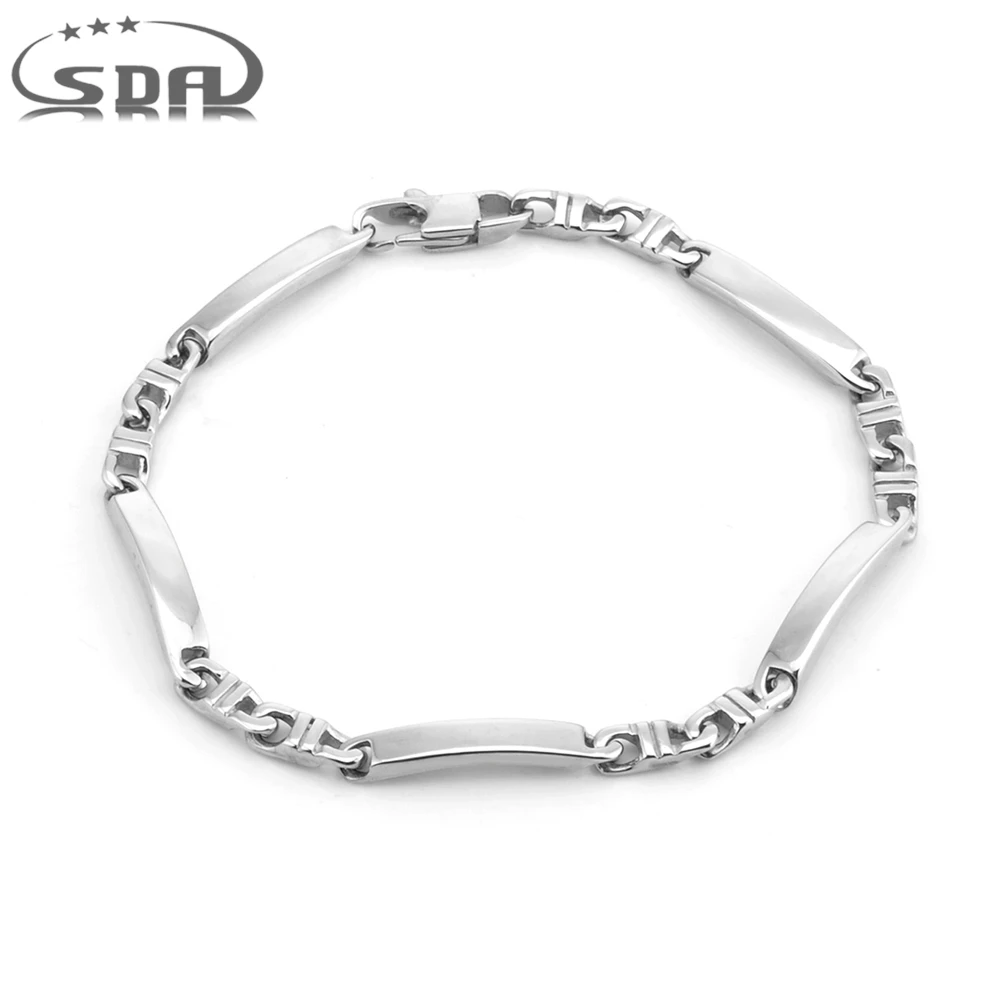 

SDA Stainless Steel Couple Jewelry 5MM Thin Small Cuban Link Chain Bracelet Street Pop