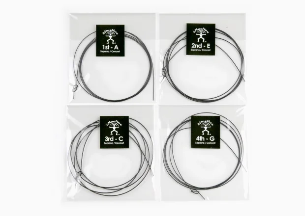 aNueNue BW Ukulele Strings available in Soprano/Concert or Tenor, Black Strings