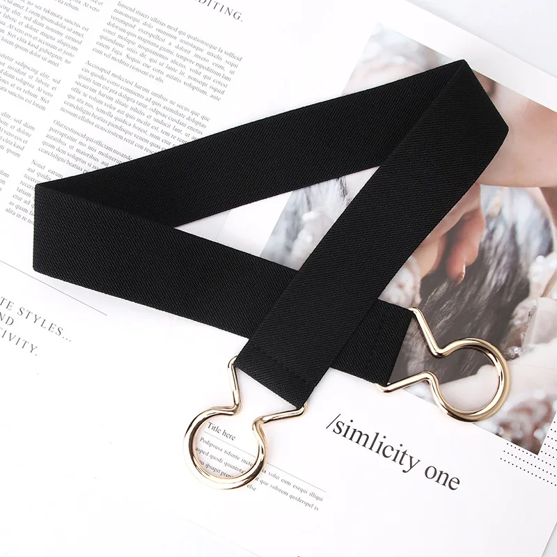 71cm Female Fashion Belt Waist Elastic Band Geometric Buckle Clothing Sweater Coat Decoration Belts for Women Girl Girdle Gift