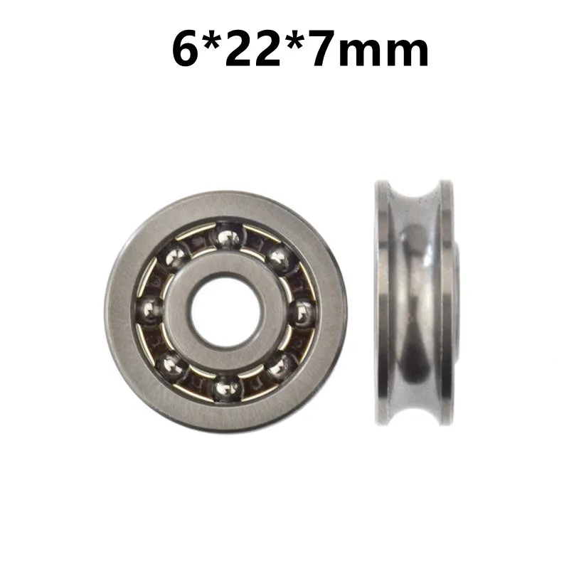 

10pcs/50pcs U Groove Radian Radius 2.5mm Guide Wheel 6*22*7mm Steel Pulley High Speed Uncovered Roller 6x22x7mm