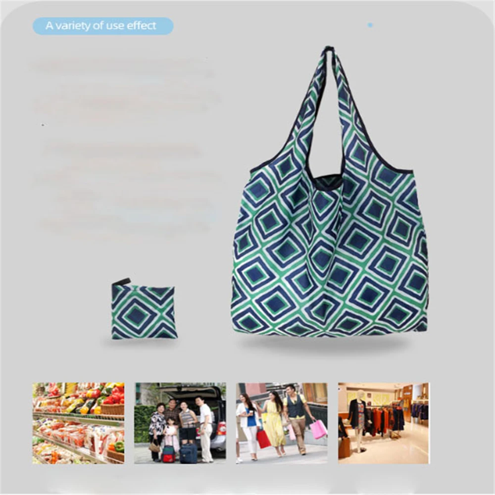 1Pc Non-woven Reusable Shopping Bags Women Foldable Tote Eco-friendly Grocery Bag Folding Large Capacity Handbags Portable Bags