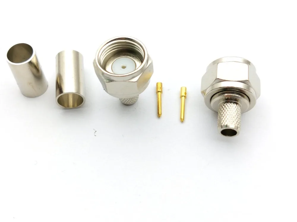 Imagem -03 - Adaptador de Conector rf Rg58 Lmr195 Rg142 Rg400 Conector de Bronze f Plugue Reto de Crimpagem 100 Peças