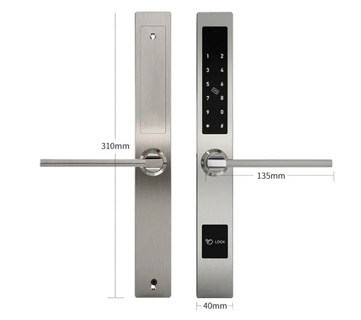 Wireless Bluetooth Online Digital Hotel Door Lock Card System on Aluminum Slim Door