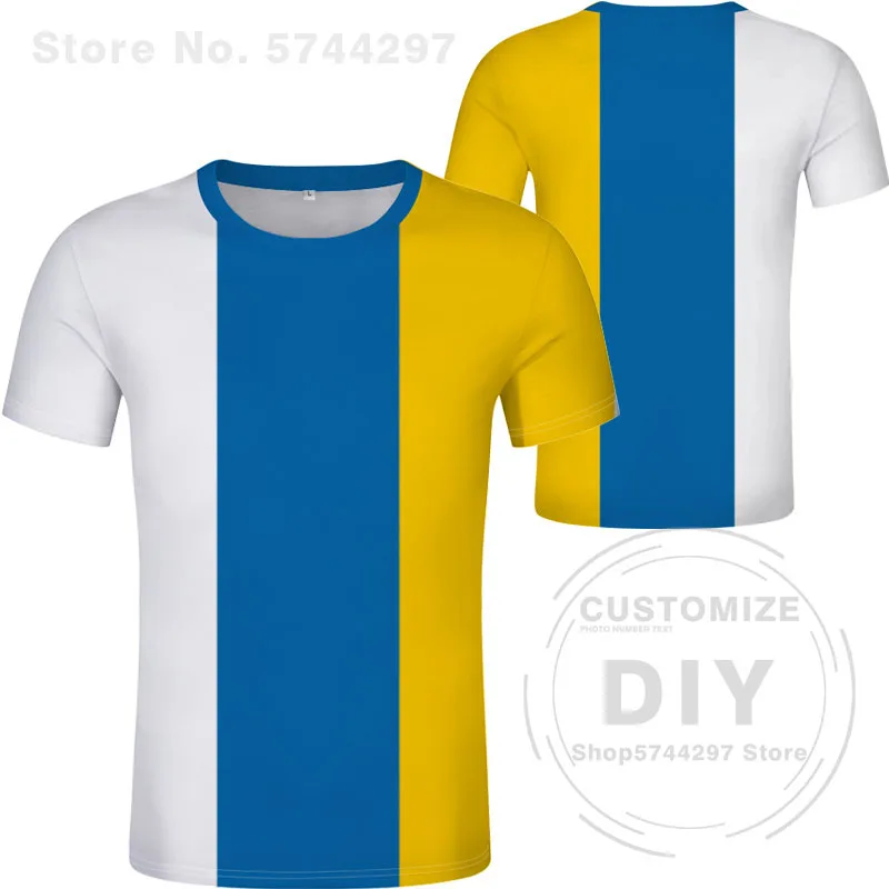 Islas Canarias Shirt Free Custom Made Name Number  De Tenerife T-shirt Print Flag Word Las Palmas Gran Spanish Clothes