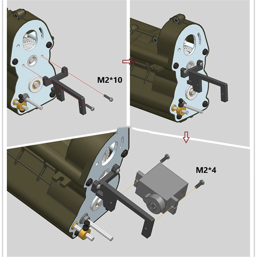 Parti di aggiornamento del metallo del cambio della staffa del cambio del Servo sterzo del cambio per accessori auto TAMIYA 1/14 RC