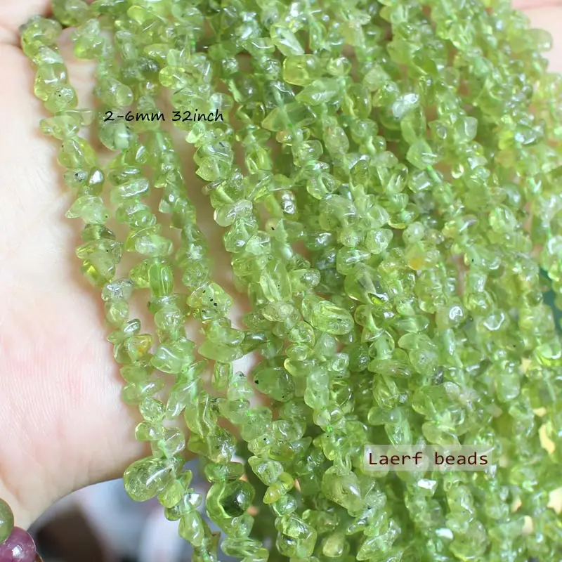 Natural 2-6mm Peridot , Apatite , small chop beads 32-34inch per strand, For DIYJewelry making! Mixed wholesale for all items !