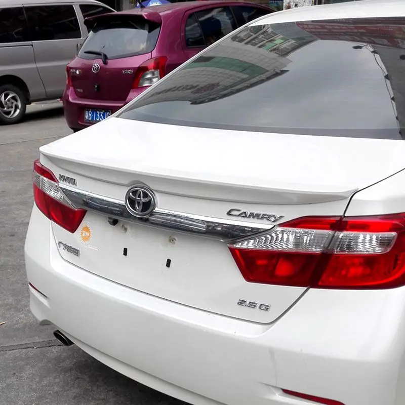 For Toyota Camry  2012-2016 Spoiler High Quality ABS Material Car Rear Wing Primer Color Rear Spoiler