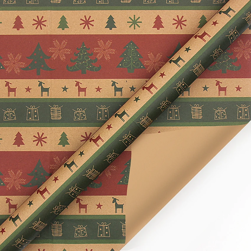 Happy Birthday Wrapping Paper For Unisex,50*70cm Kraft Brown Recycled Gift Wrapping Paper For All Celebrate Occation