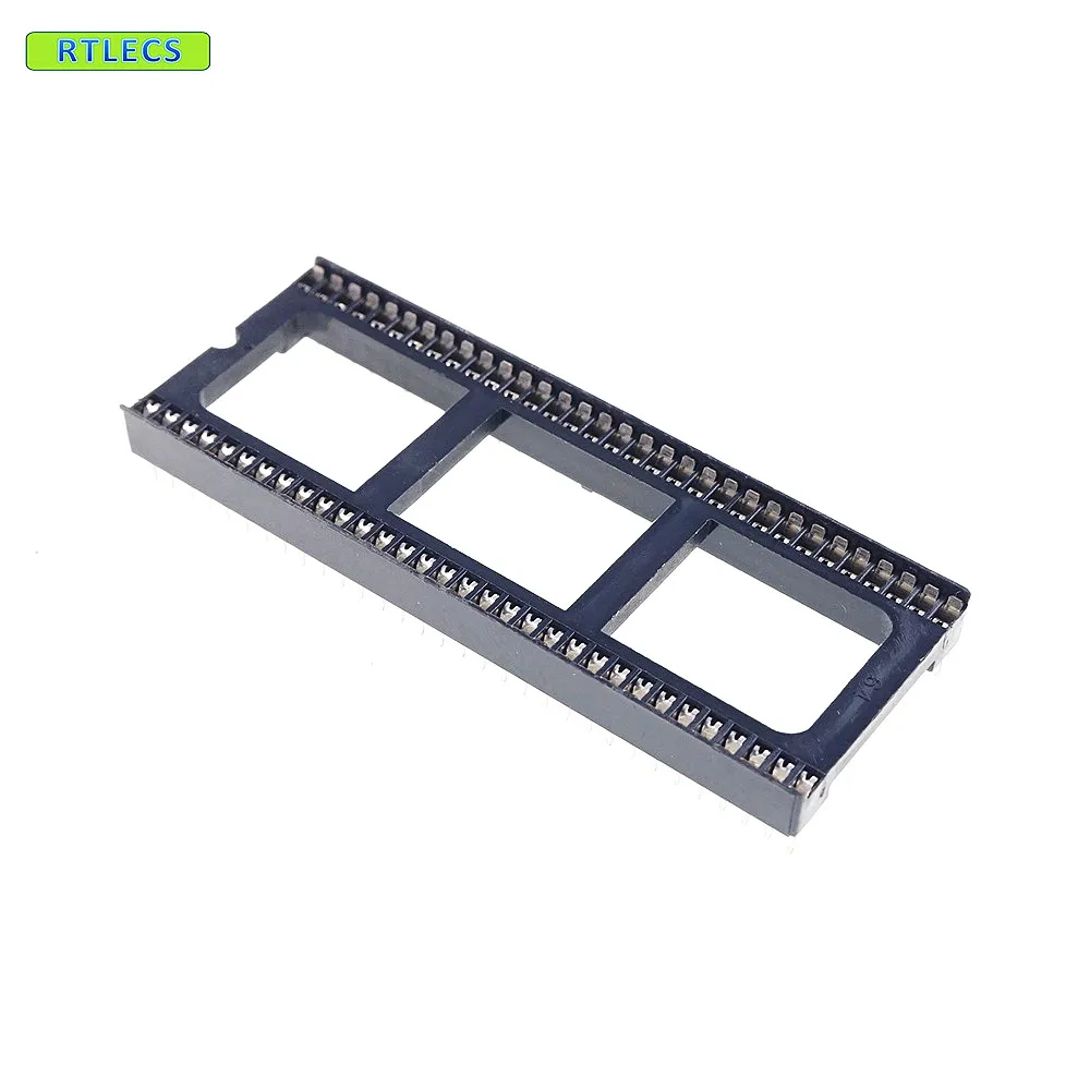 50pcs IC socket 64 Pin 1.778mm Pitch 2 rows with bar Tin plate Vertical DIP Through hole