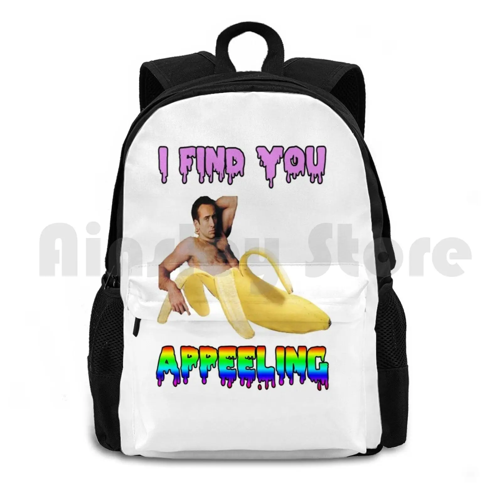 I Find You Appeelling Outdoor Hiking Backpack Riding Climbing Sports Bag Nicolas Cage Meme Actor Film Movie Internet Fandom