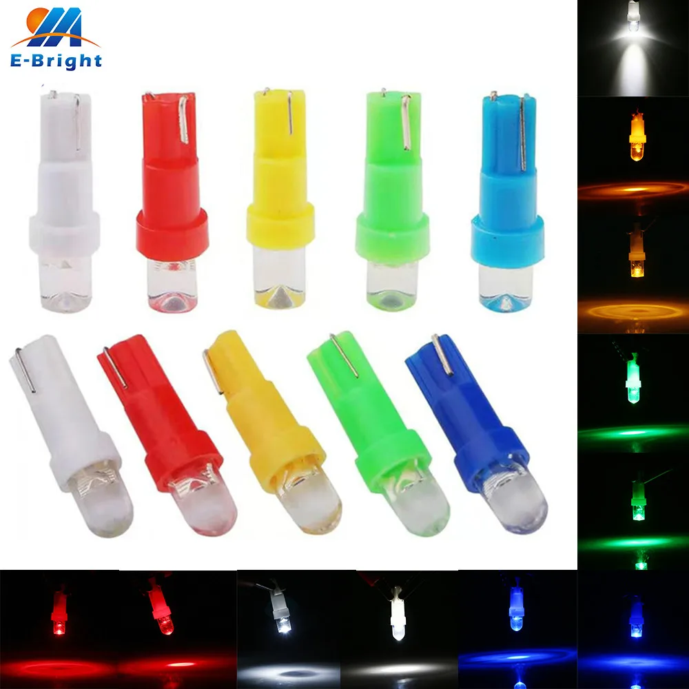 

2000X T5 R Universal 12V LED F8 Chip 1 SMD Auto Car Wedge Instrument Dashboard DASH Light Interior Lamp Bulb 5colors Mix COLOR