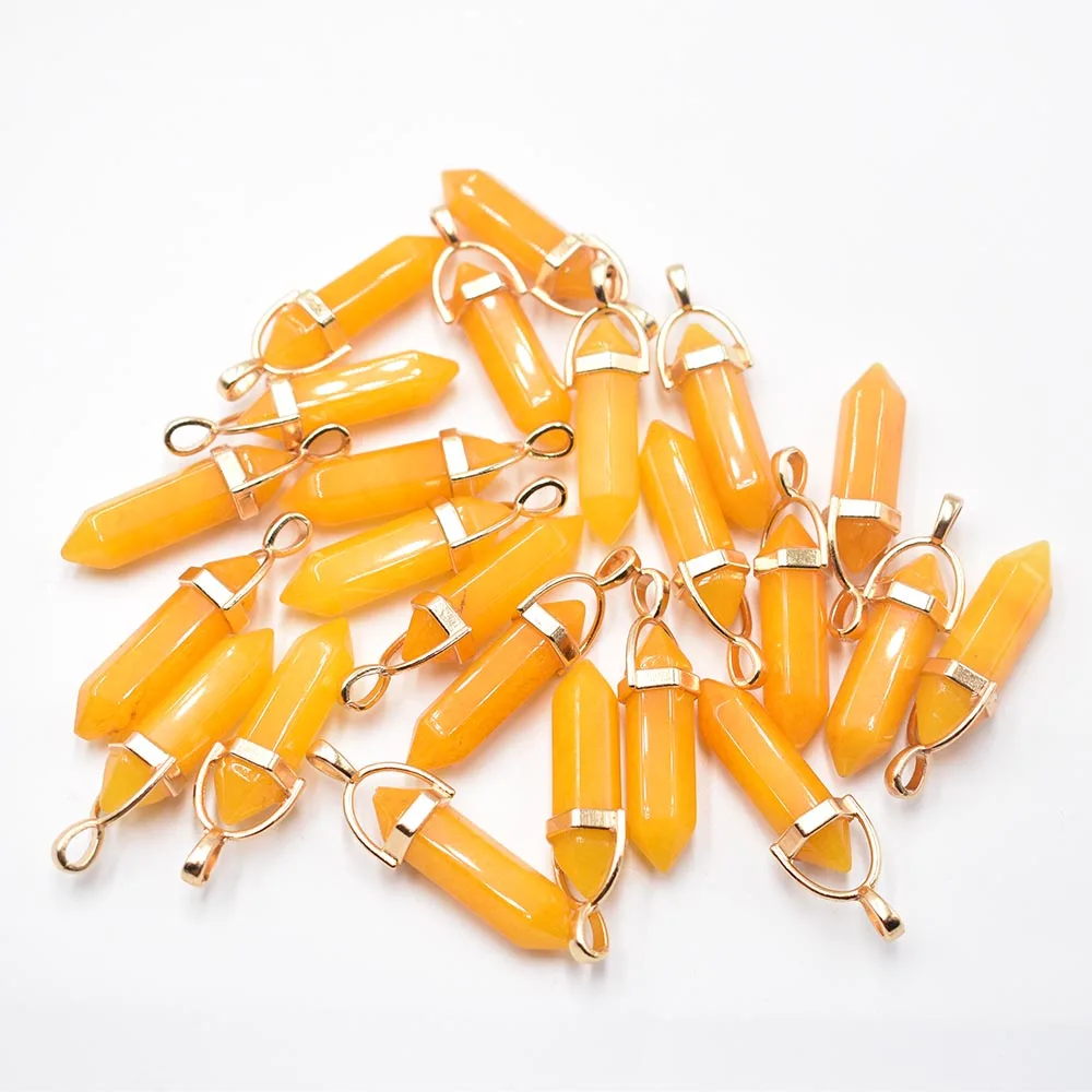 Mode-Bestseller: Naturstein-Mischanhänger, hexagonale Heilungs-Reiki-Anhänger für die Schmuckherstellung, 24 Stück/Lot, Großhandel – Detail 6