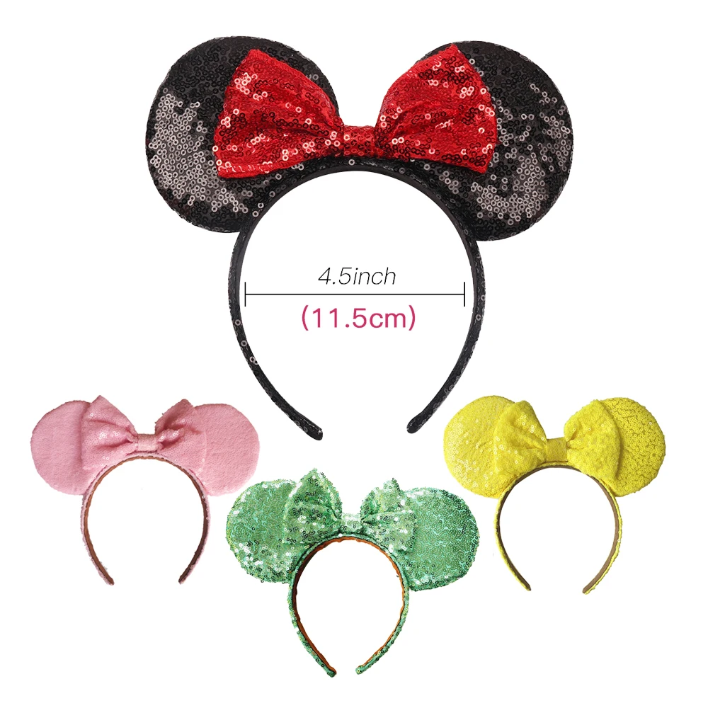 New Halloween Pumpkin Mickey Mouse Ear Headband Girls Sequins 5\