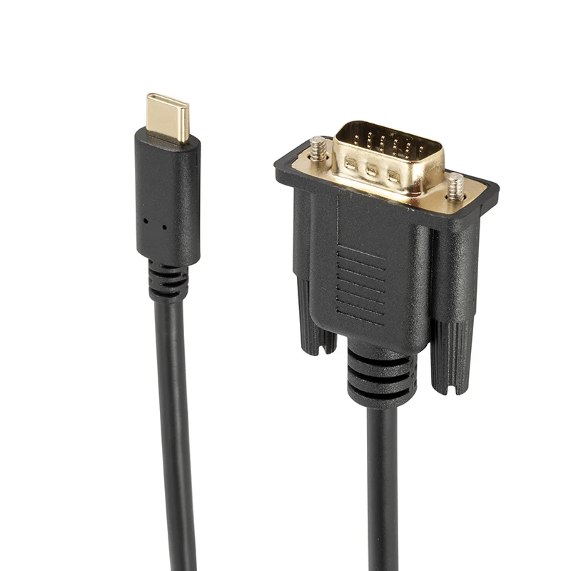Cable USB C a VGA de 1,8 M, convertidor tipo C a VGA de 1080P para ordenador portátil