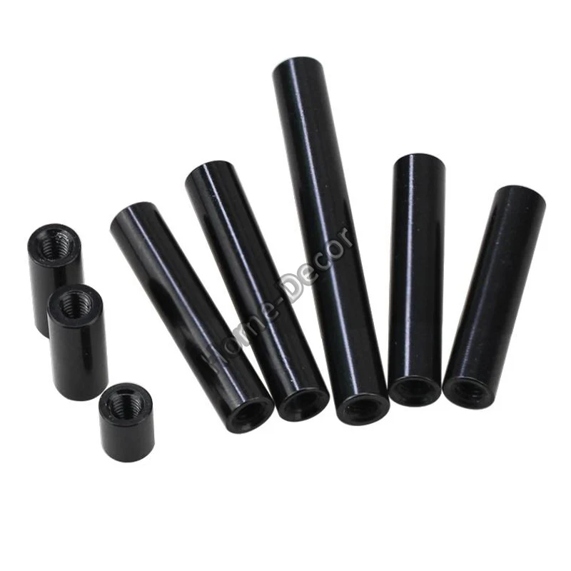 10pcs M2 OD3.5mm Aluminium Alloy Hollow Tube Column Spacers Tubing Wing Connecting Rod for RC Toy Aircraf Model #Black