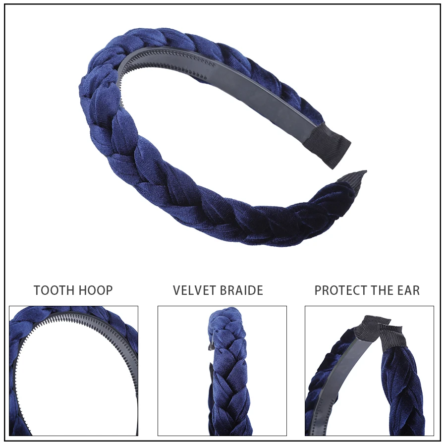 MOLANS Hair Accessories Wide Shiny Weaving Hairbands Braided Headband Hair Hoop Fashion Hair Bands Bezel Headdress image 2